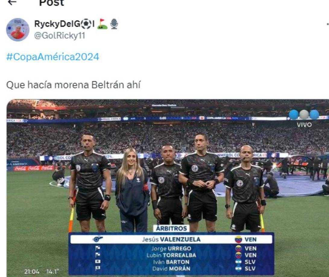 Algunos segundos antes de que se llevara cabo la ceremonia para decidir quién iba a dar el puntapié inicial, la periodista de ESPN pudo saludar a Lionel Messi y se llevó un momento para el recuerdo.