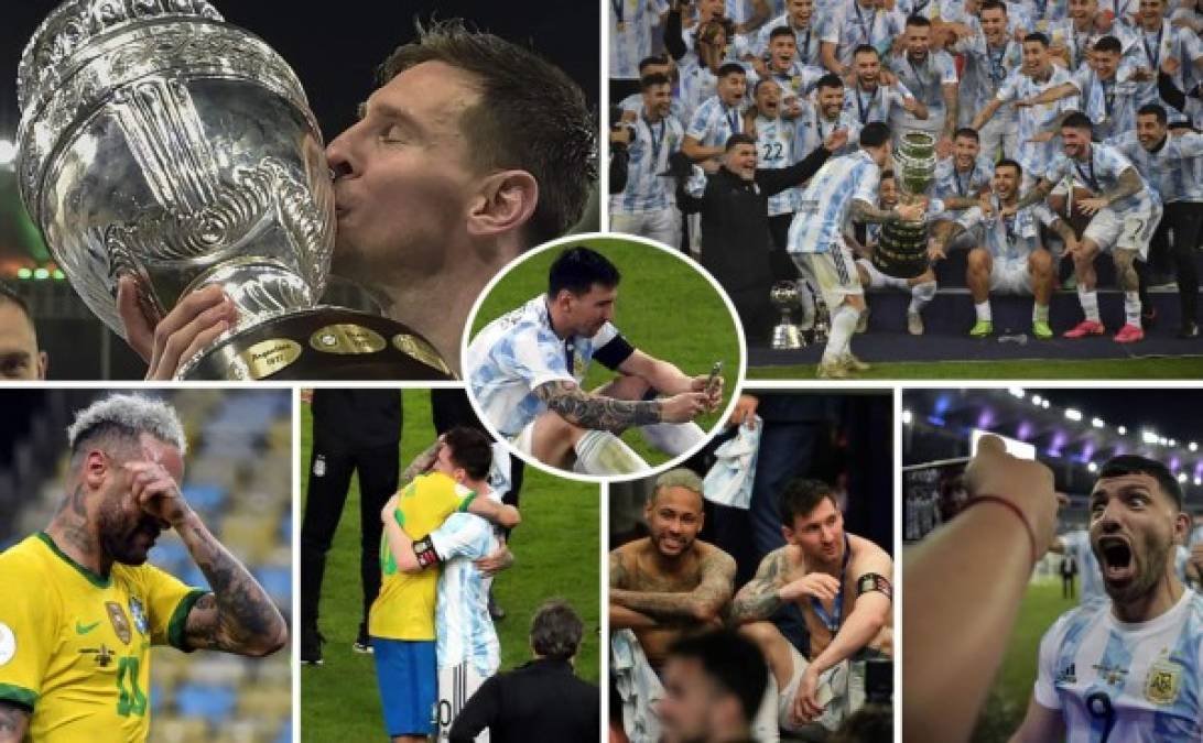 Las imágenes que dejó la coronación de Argentina en la final de la Copa América-2021 tras vencer a Brasil (0-1) en el estadio Maracaná. Messi se llevó todas las miradas junto a Neymar.<br/><br/>Fotos - EFE y AFP