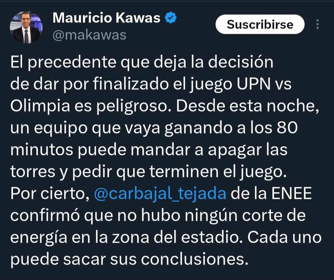 Mauricio Kawas dejó una reflexión sobre lo acontecido en el partido. 