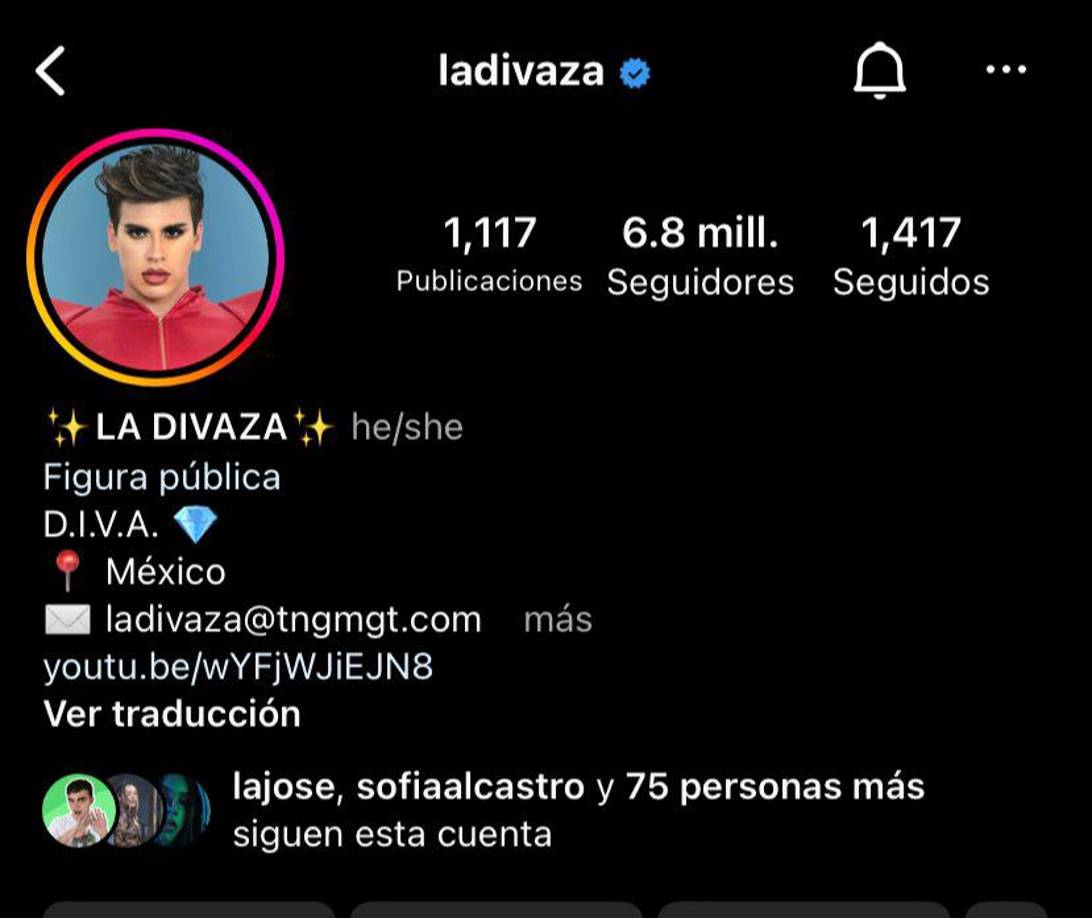 Y en su cuenta de Instragram tiene 6.8 millones de seguidores. 
