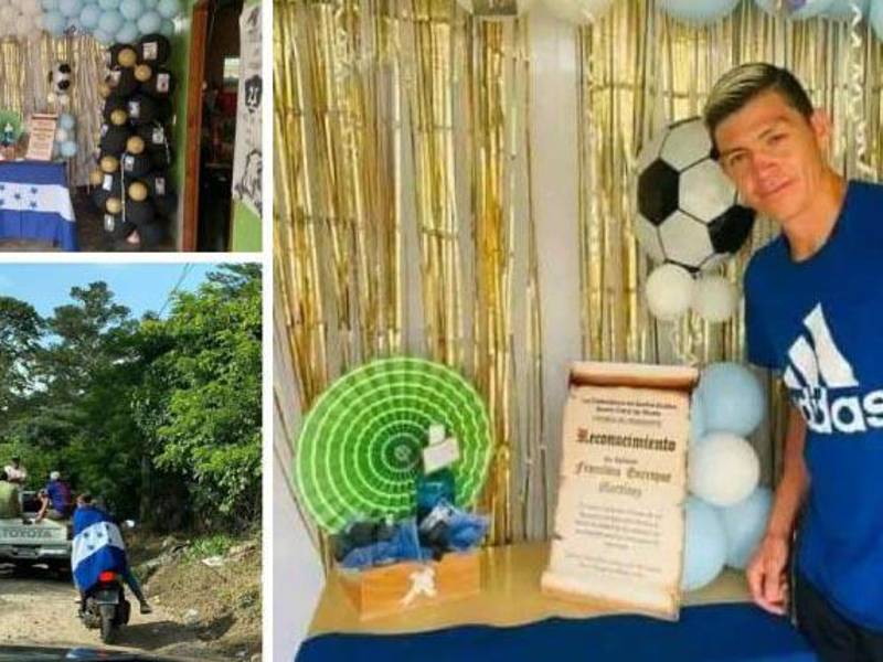 Francisco Martínez llegó a Santa Cruz de Yojoa, después de finalizar el microciclo de la Selección Nacional de Honduras. El futbolista tuvo un lindo recibimiento.