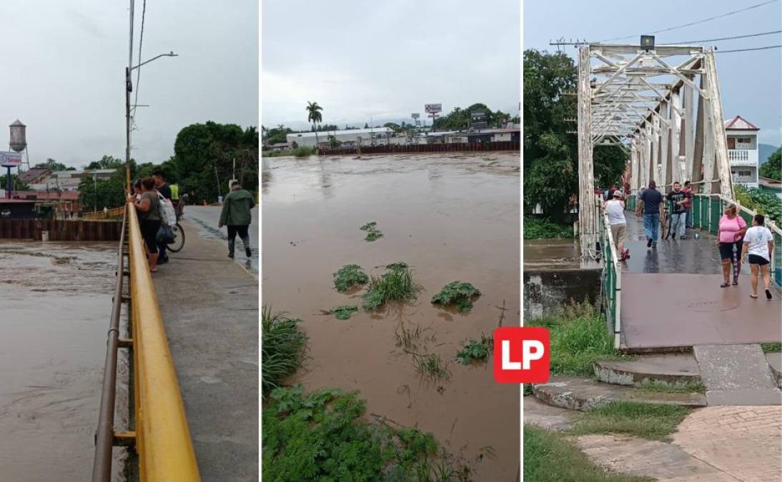 El municipio de La Lima (Cortés) se mantiene en zozobra por el aumento del caudal del río Chamelecón. 