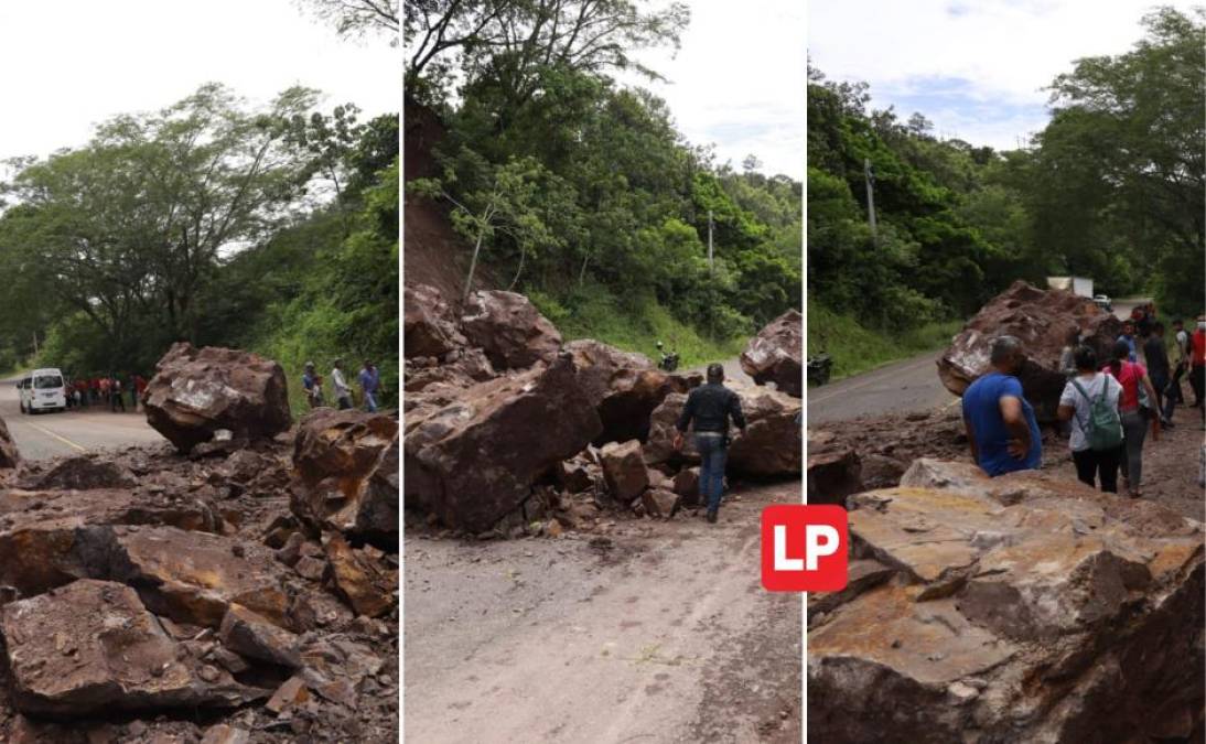 Las lluvias continúan ocasionando daños en el occidente de Honduras. Esta vez, un derrumbe bloqueó un tramo carretero en el municipio de Ceguaca, Santa Bárbara. 