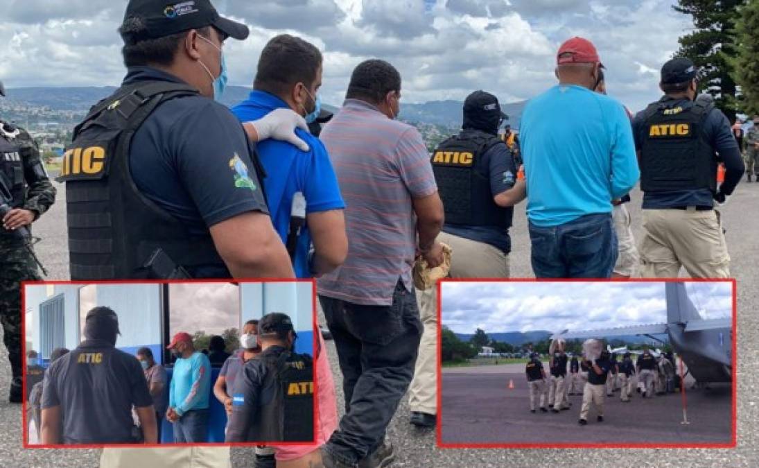 Imágenes del traslado del cargamento de cocaína, el alcalde de Roatán y otros tres sospechosos