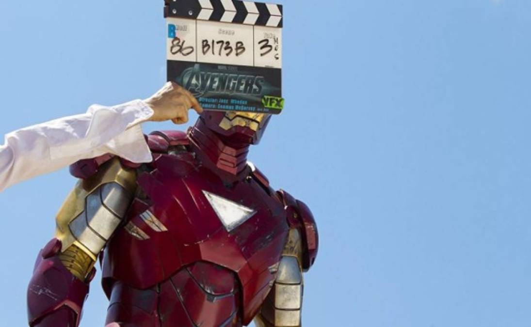 Iron Man en el rodaje de 'The Avengers' (2012).
