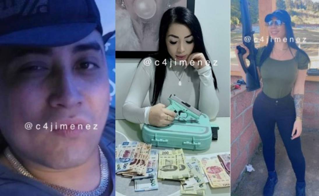 Presuntamente Ana Victoria a través de redes sociales comparte fotografías donde aparece con armas largas y fajos de dinero.