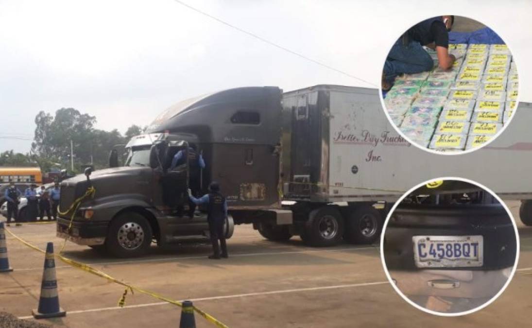 La Policía Nacional de Honduras decomisó este martes más de 120 kilos de cocaína que venían ocultos en un tráiler cerca de sector de Corinto, paso fronterizo con Guatemala, y cuyo conductor, de nacionalidad guatemalteca, se dio a la fuga.