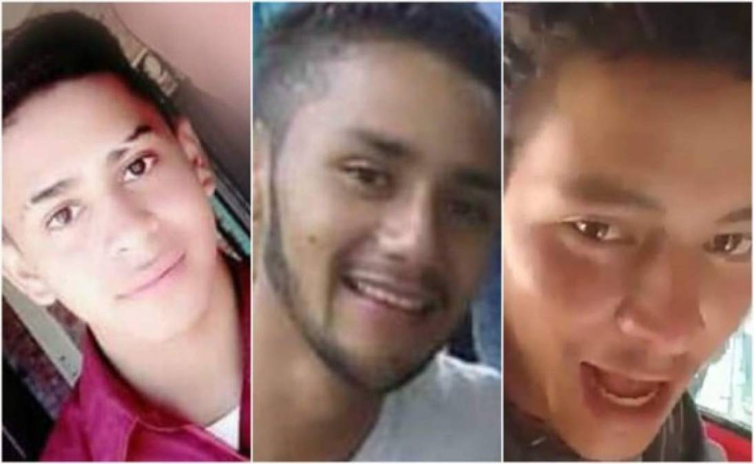 Fotografías en vida de tres de los cuatro asesinados en Lepaterique.