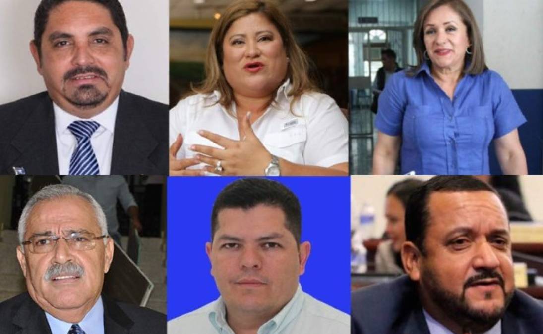 Rostros de los seis diputados hondureños investigados por el Departamento de Estado