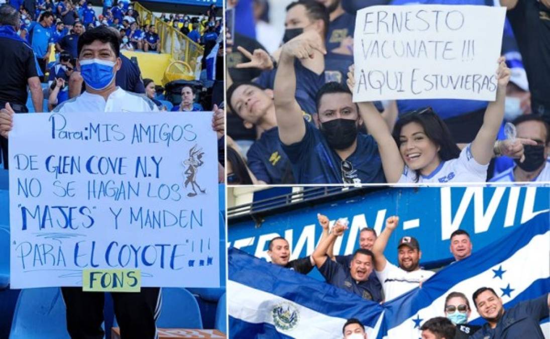 Un ambiente colorido de respeto además de la rivalidad futbolistica que existe antes y durante el encuentro entre El Salvador vs Honduras, este último que juega su segundo partido de visita, esta vez, en el estadio Cuscatlán.