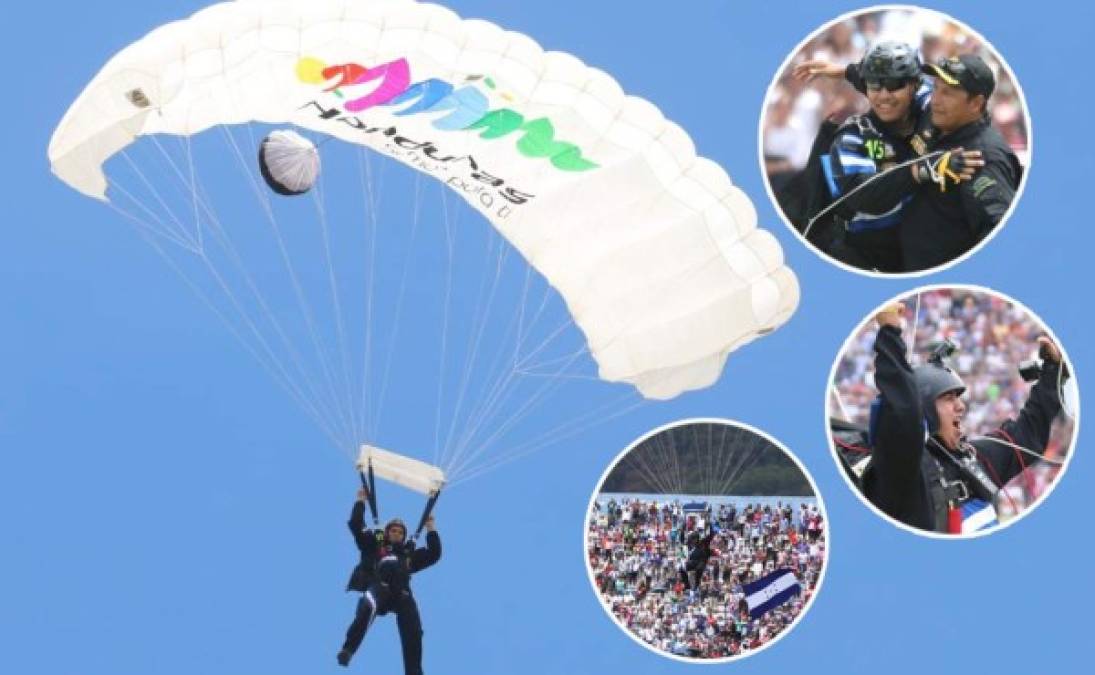 En medio de la celebración del 198 aniversario de Independencia de Honduras en Tegucigalpa, se desarrolló el esperado show de paracaidistas de la Fuerza Aérea de Honduras que este año presentó una inolvidable presentación.
