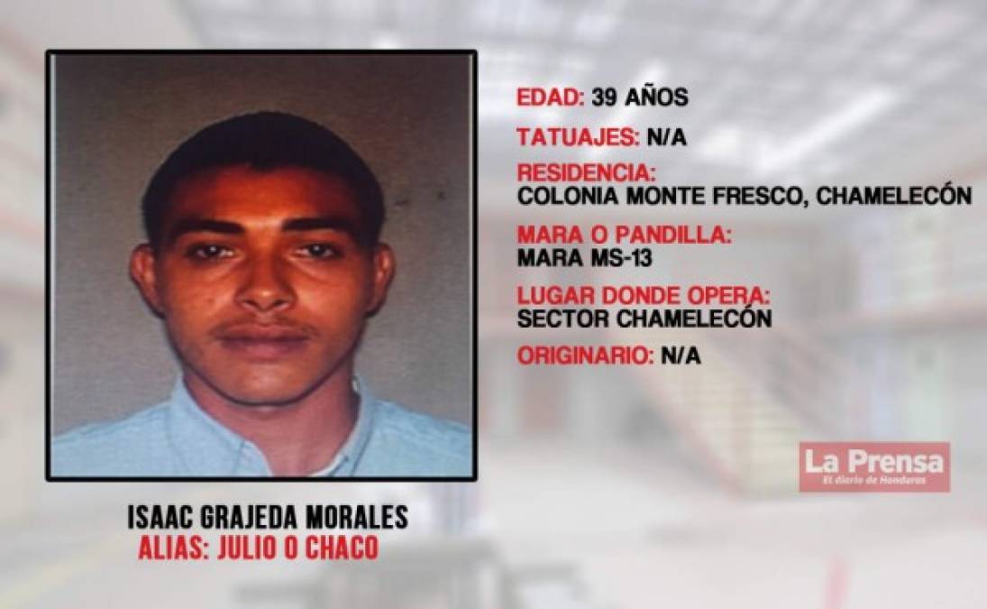 Es acusado de ser sicario, extorsionador, lidera a otros pandilleros de la MS en el sector de Chamelecón.