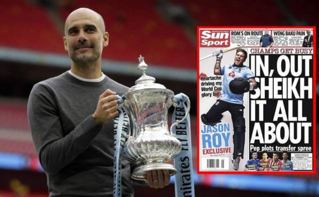 Pep Guardiola ha sido gran protagonista en el mercado de fichajes. El jueves una agencia de noticias italiana publicó los datos del supuesto contrato del técnico español con la Juventus. Y hoy en las portadas de la prensa británica, el exazulgrana sigue siendo noticia. ¿Cuáles son sus planes para la próximo temporada? The Sun, en su señala las peticiones del entrenador catalán. Quiere a: Joao Felix, del Benfica, Rodrigo, del Atlético, y Harry Maguire, del Leicester. Además, según publica también Bild, Guardiola habría dado el visto bueno para que Leroy Sané abandone el Manchester City y recale en las filas del Bayern.