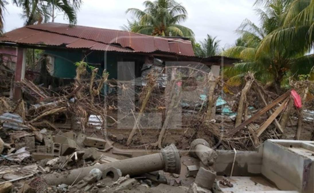 Imagen de los daños provocados por las tormentas en la aldea El Higuerito, Choloma.