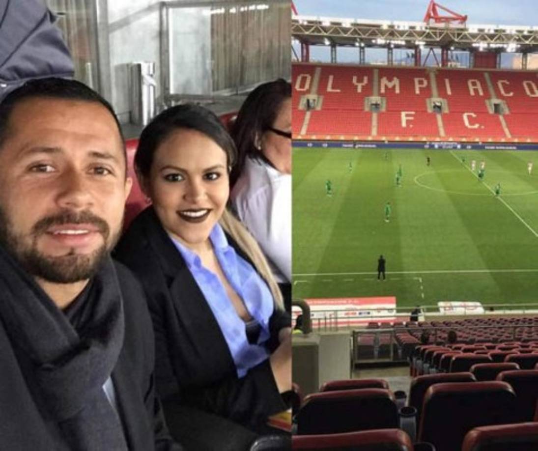 Alfredo Mejía, mediocampista hondureño, junto a su esposa.