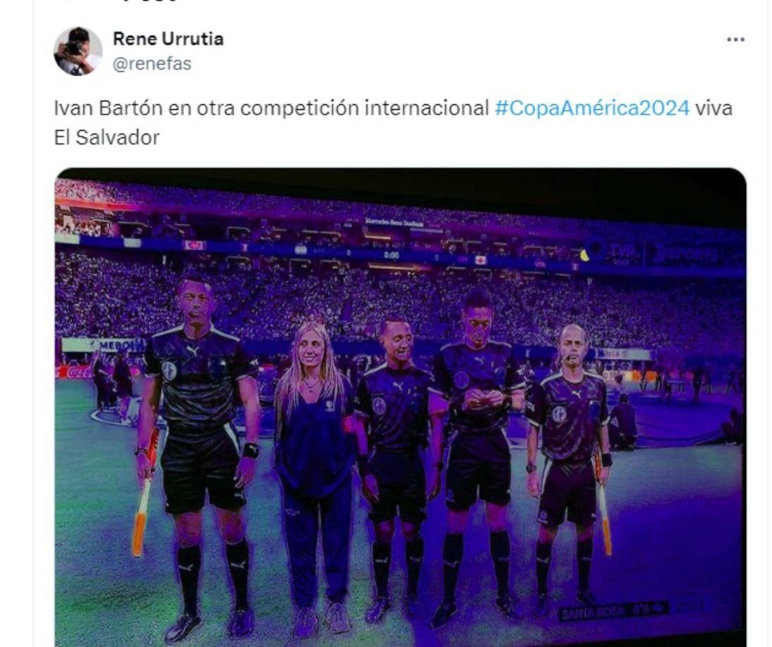 El salvadoreño Iván Barton también fue tendencia ya que estuvo como cuarto árbitro del juego Argentina vs Canadá.