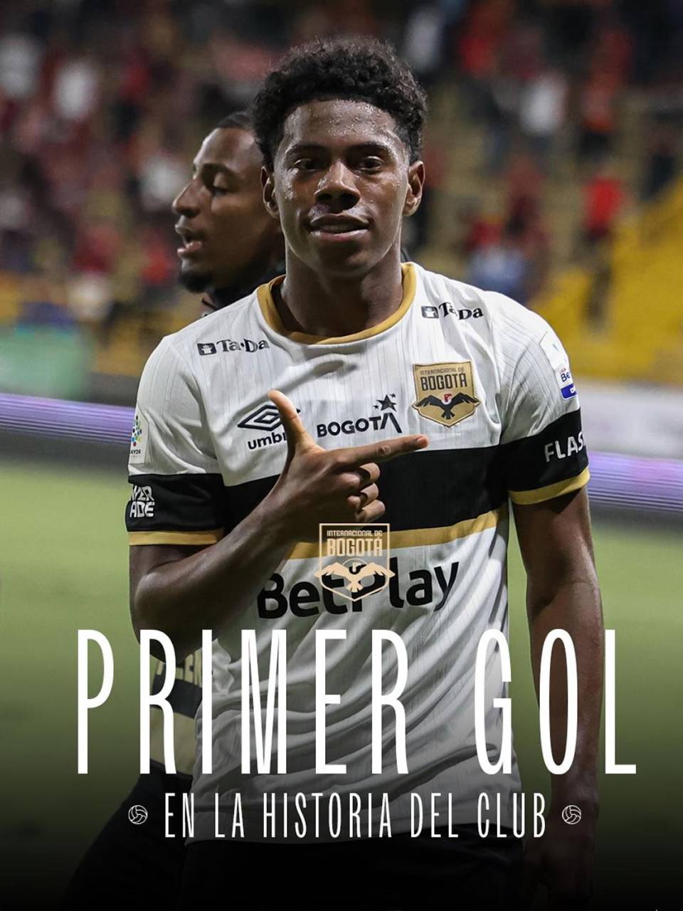 Dereck Moncada marcó su primer gol en Colombia y el primero en la historia del Internacional de Bogotá.