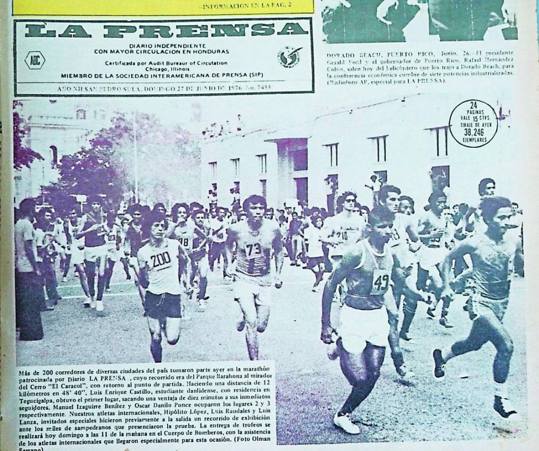 2. Sus inicios - El 26 de junio de 1976 se desarolló la primera carrera denominada Maratón de Resistencia, de 12 kilómetros, como parte de la Feria Juniana. La ganó el danlidense Luis Enrique Castillo con 48 minutos y 40 segundos. En 1978 la organizó Diario La Prensa y se volvió internacional, el ganador fue el colombiano Rafael, con tiempo de 1 hora, 5 minutos y 16 segundos en 21 kilómetros.