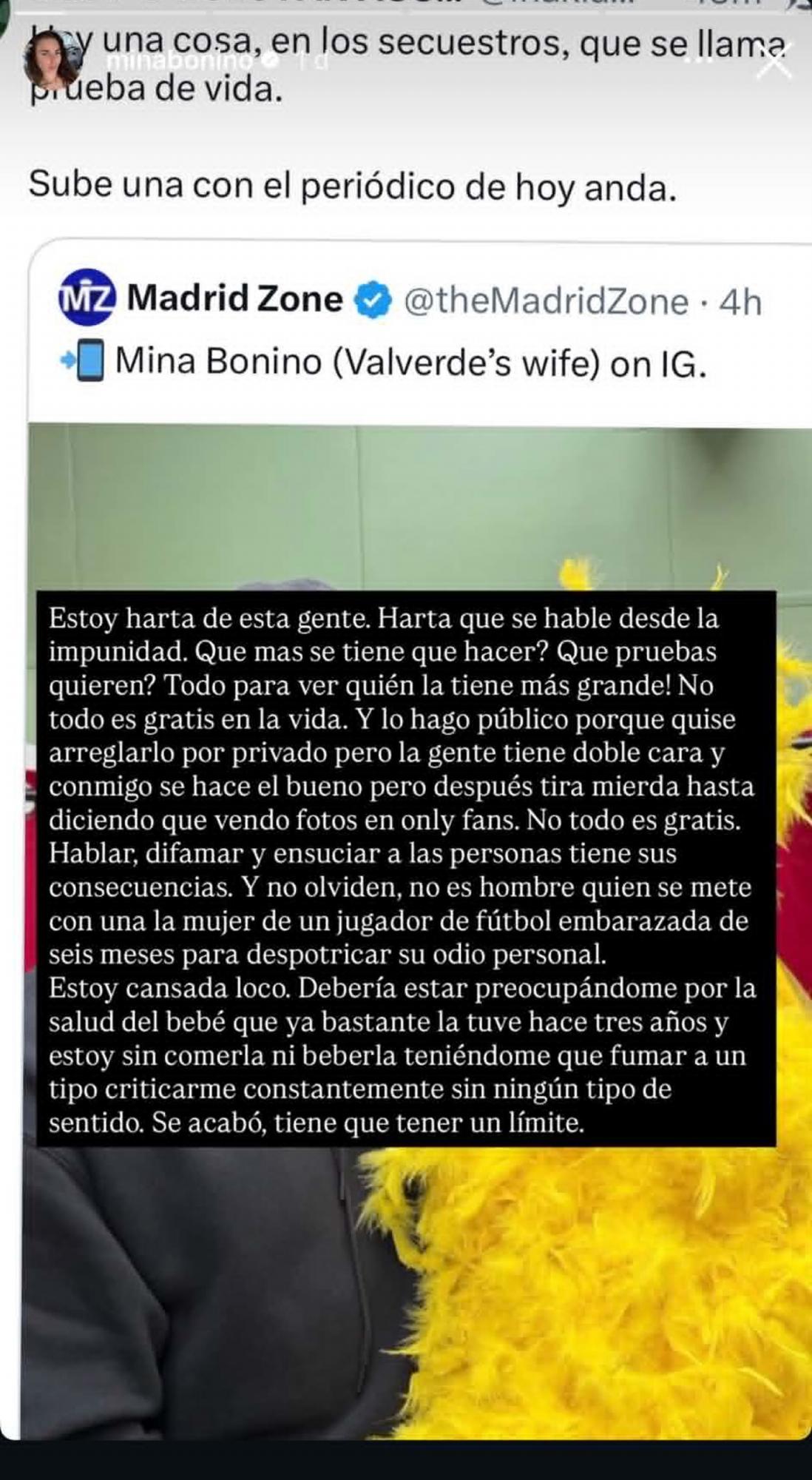 Mina Bonino revela imágenes del rostro de Valverde tras pelea y explota: “Quieren ver sangre”