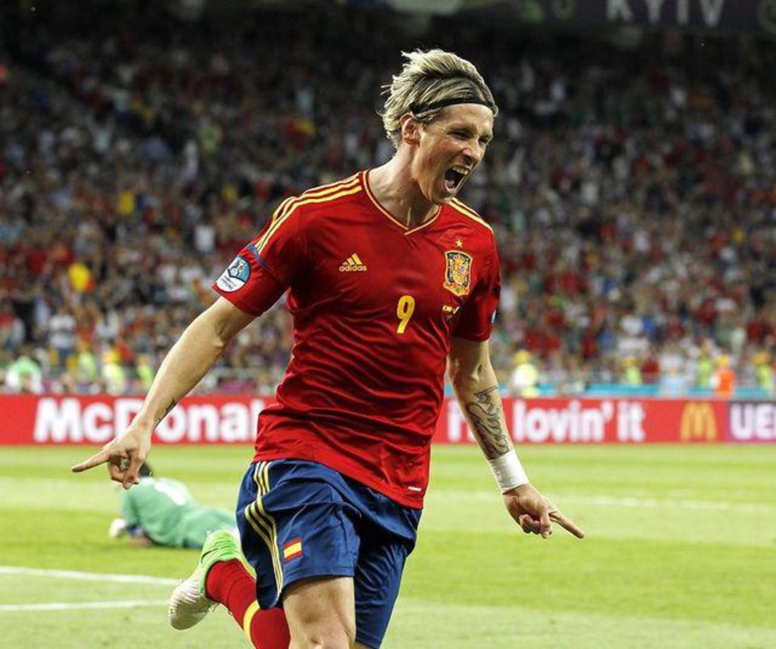El delantero Fernando Torres en un juego con la selección de España.