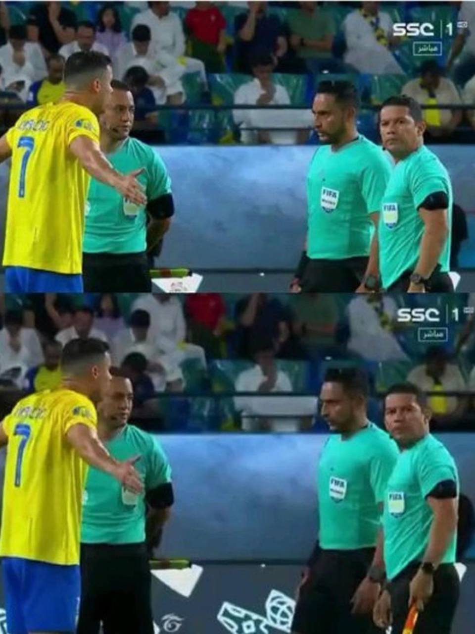 Saíd Martínez le pitó a Cristiano Ronaldo en un partido de la Liga árabe.
