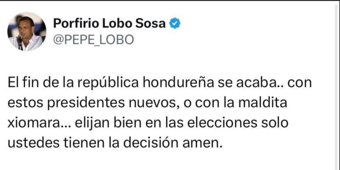 Hackean cuenta de X del expresidente Porfirio Lobo Sosa