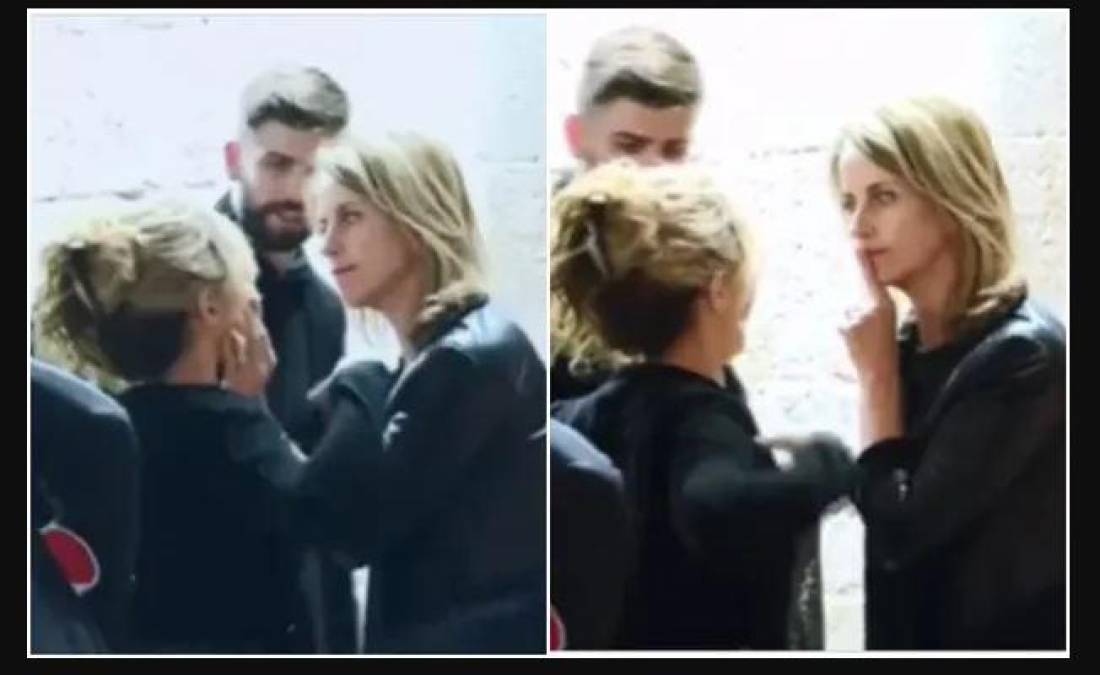 En el clip la artista está de espaldas junto al padre de sus hijos mientras Bernabéu le agarra la mandíbula y con el dedo le hace la seña para que mantenga la boca cerrada. 