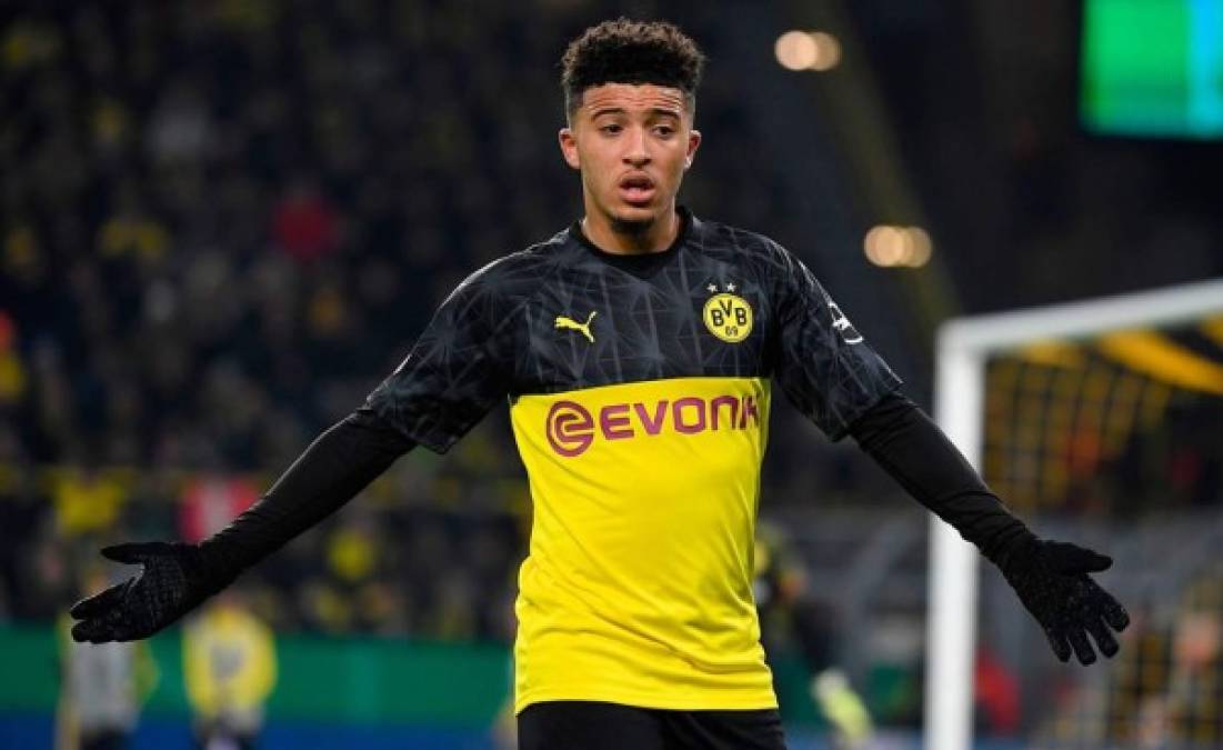 9. Jadon Sancho - El extremo derecho inglés del Borussia Dortmund tiene un valor de 130 millones de euros.