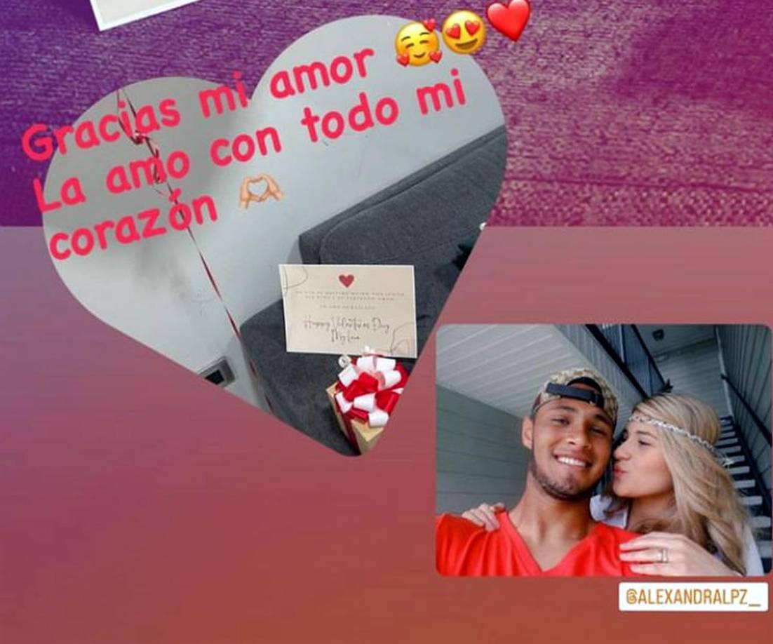 Alex López - El mediocampista hondureño del Alajuelense de Costa Rica recibió un lindo detalle de su esposa Alexandra Carvajal.