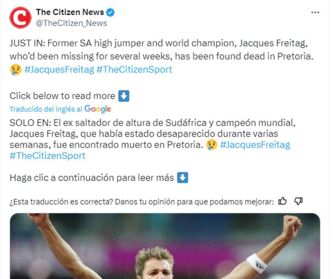 Se espera que en los próximos días se obtenga más información sobre el móvil del crimen. El deporte sudafricano está de luto por la muerte de uno de sus grandes talentos.