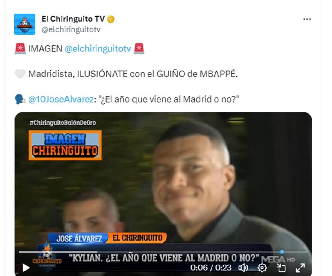 Por otra parte, a Mbappé le preguntaron por el Real Madrid y realizó un guiño. 