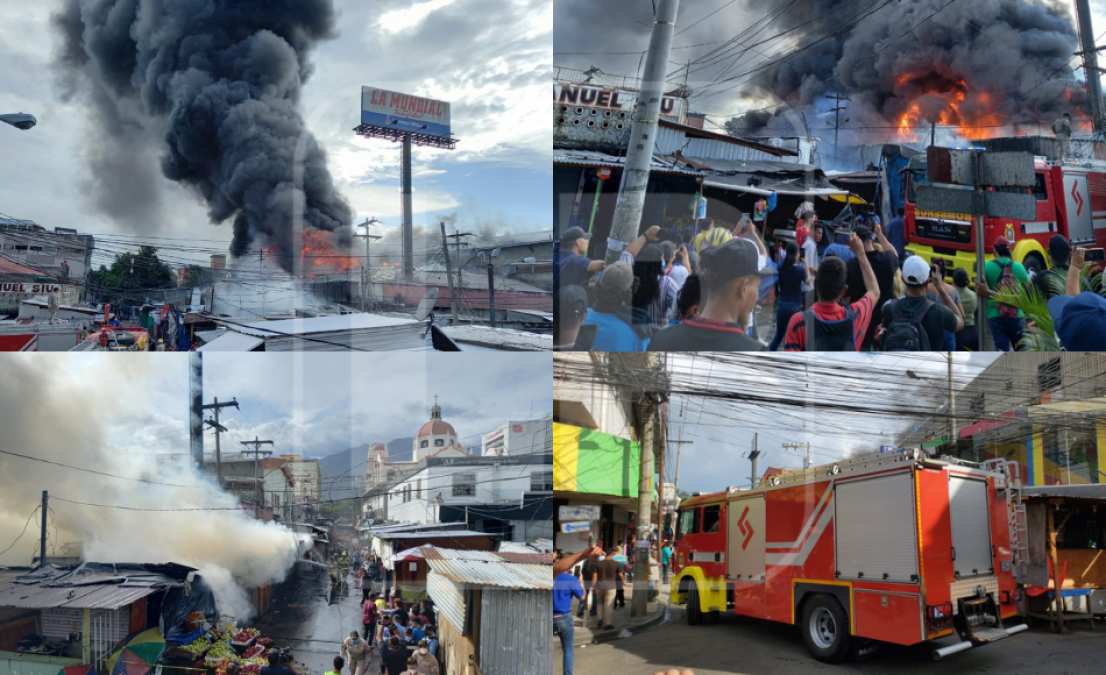 El incendio se registró en el centro de San Pedro Sula.