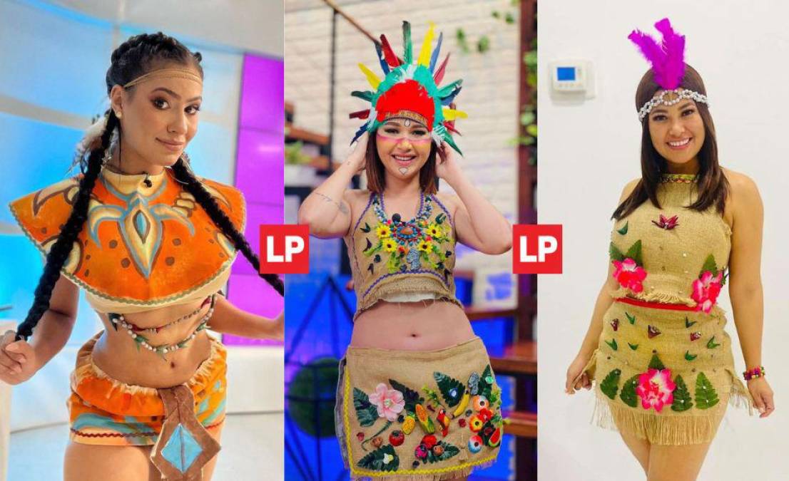 Las guapas presentadoras lucieron muy lindas vestidas como India Bonita en el marco del Día del Indio. 