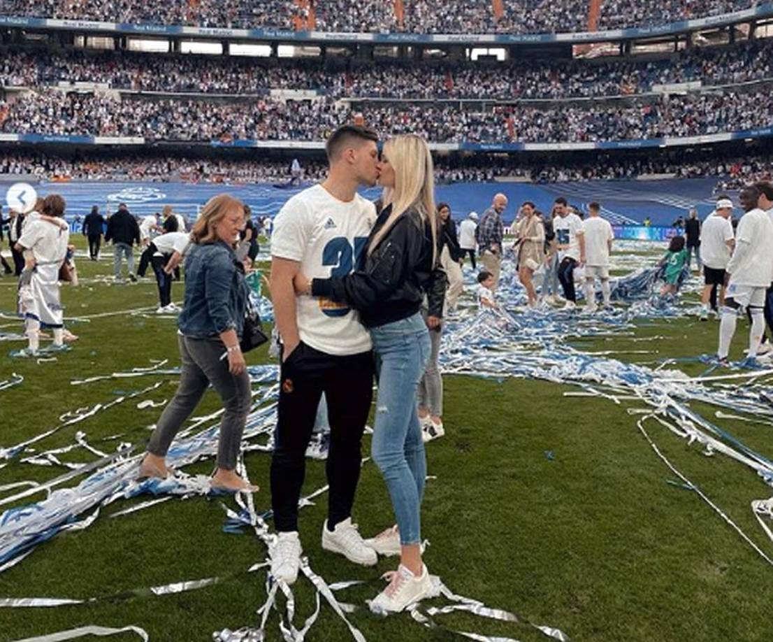 Sofia Milosevic - El serbio Luka Jovic recibió la felicitación especial de su esposa.