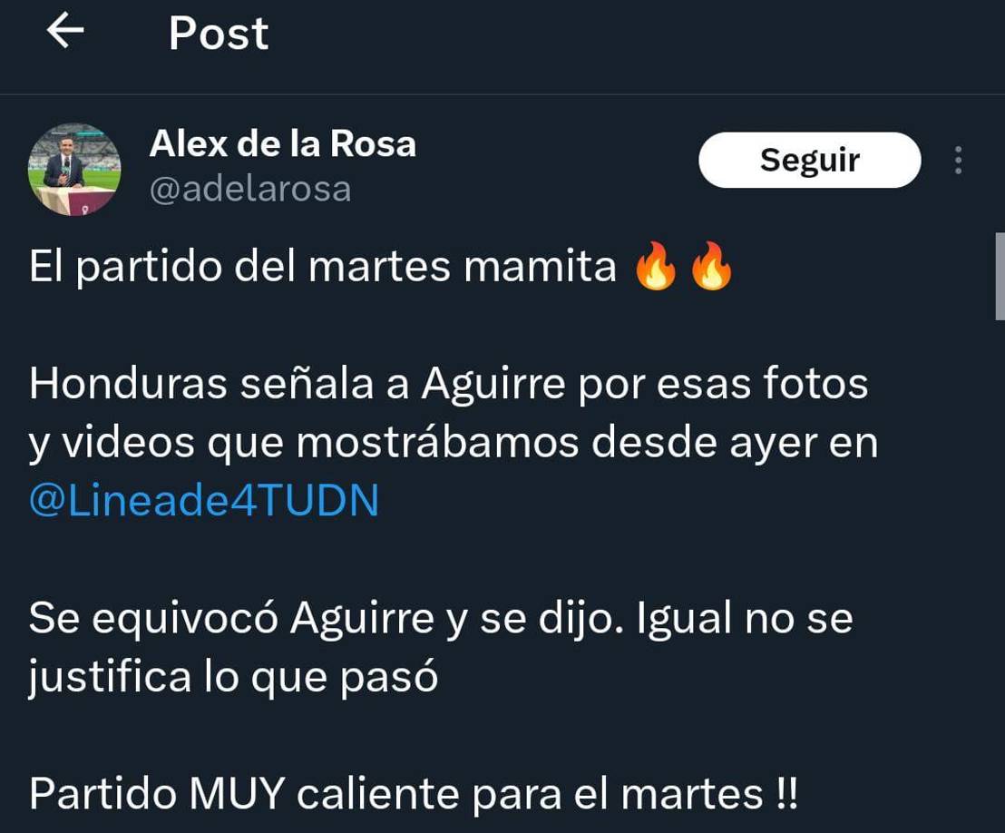 ”Se equivocó Aguirre y se dijo. Igual eso no justifica lo que pasó”, son otras de las reacciones.