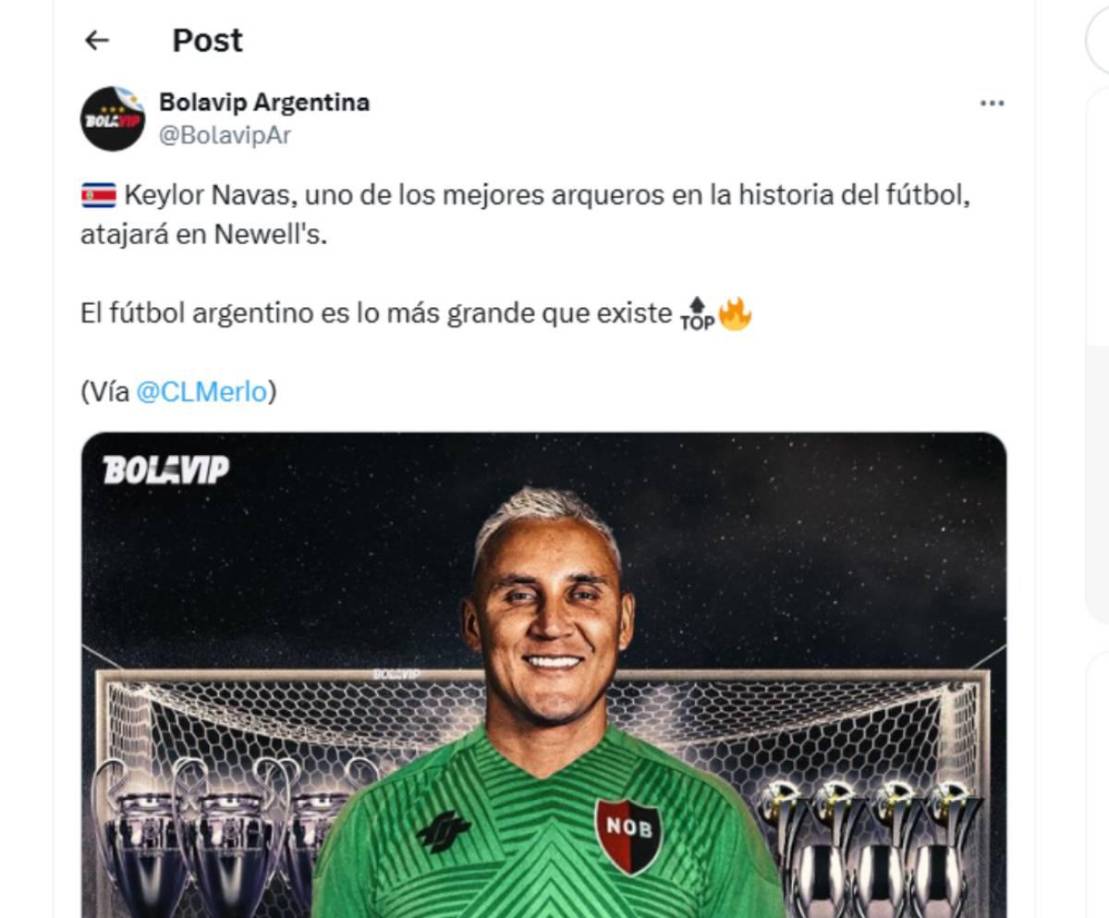 La prensa deportiva de Argentina ha destacado la llegada de Keylor Navas. 