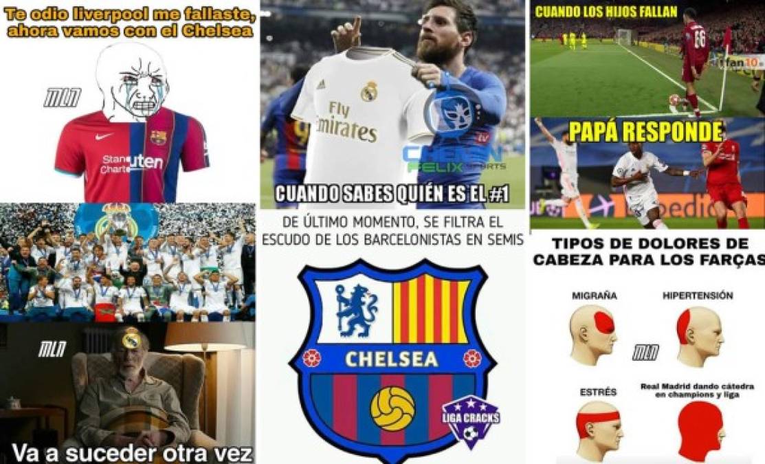 Los divertidos memes de la clasificación del Real Madrid a las semifinales de la Champions League tras eliminar al Liverpool. Las burlas son para el Barcelona.