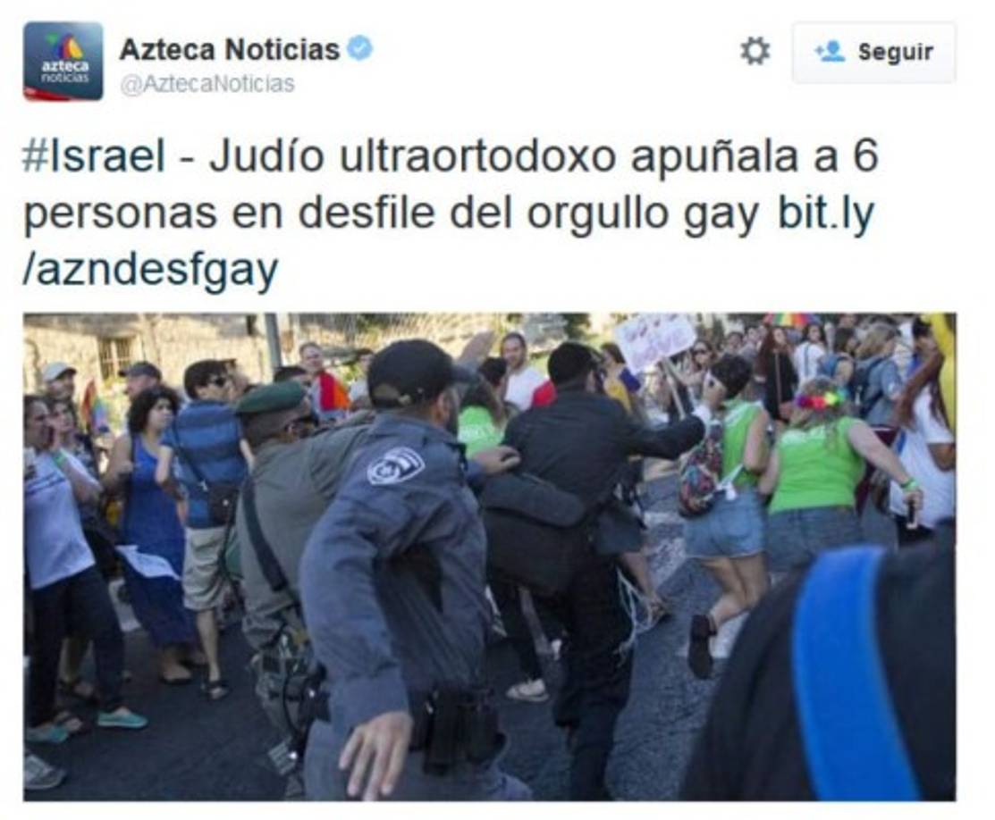 En este tuit se ve claro como el ortodoxo se apresta a clavarle el puñal a una mujer.