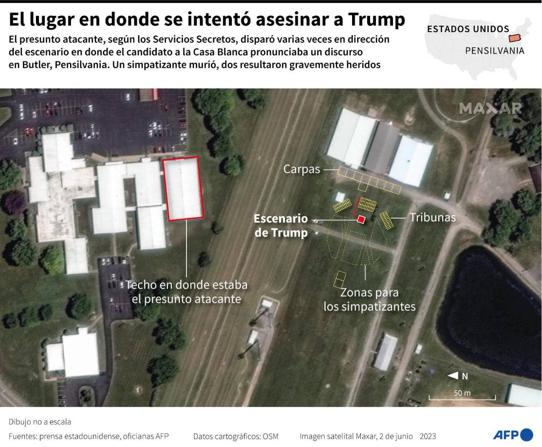 El atacante fue visto por las autoridades locales cerca de los detectores de metales de la Agencia de Seguridad del Transporte (TSA) apostados en la entrada al evento, según fuentes citadas por la CNN.La Policía comunicó por radio que lo vigilarían y esa información también se pasó al Servicio Secreto, según la televisora.