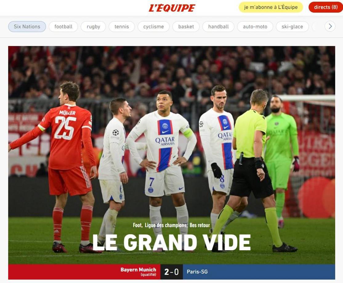 L’Equipe de Francia: “El gran vacío”.