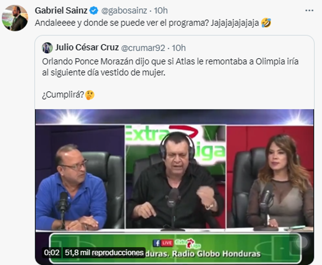 Sainz también está a la espera de la promesa de Orlando Ponce.