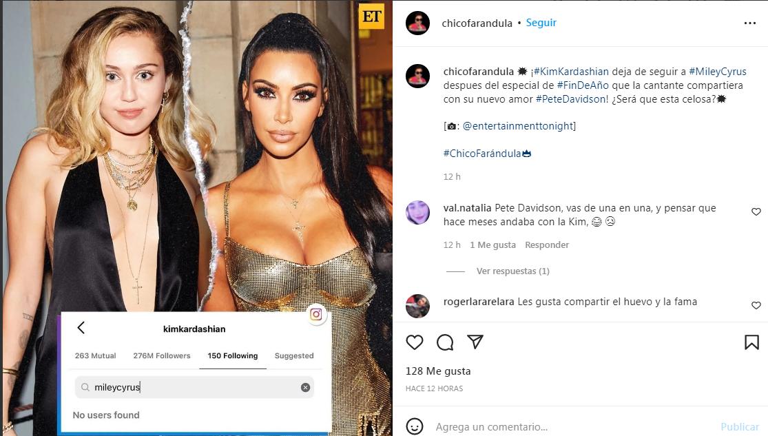 Los portales de farándula hacen eco de la actitud de Kim hacia Miley.