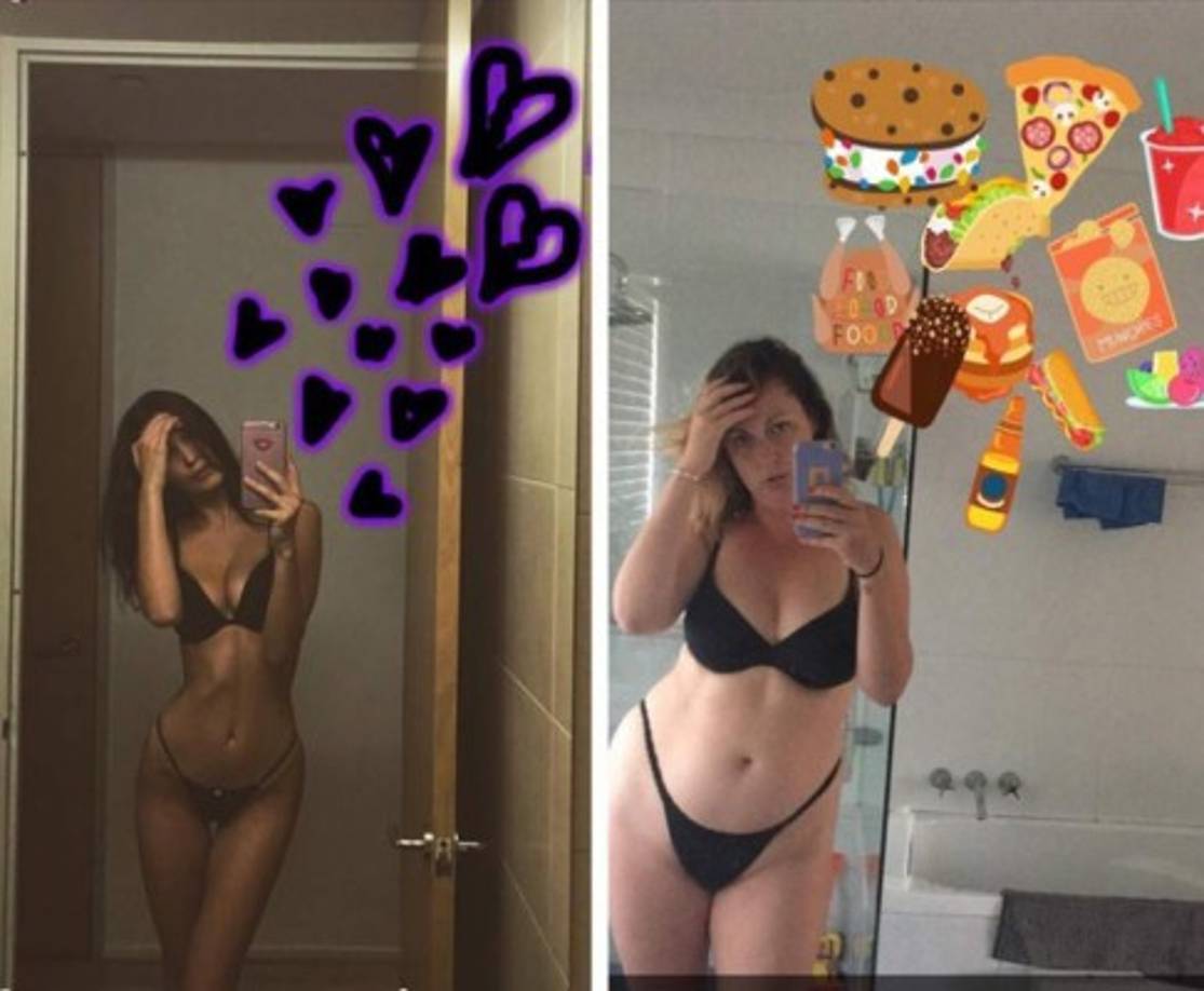 Imitando a la modelo Bella Hadid. Celeste no tiene complejos para mostrar su cuerpo.