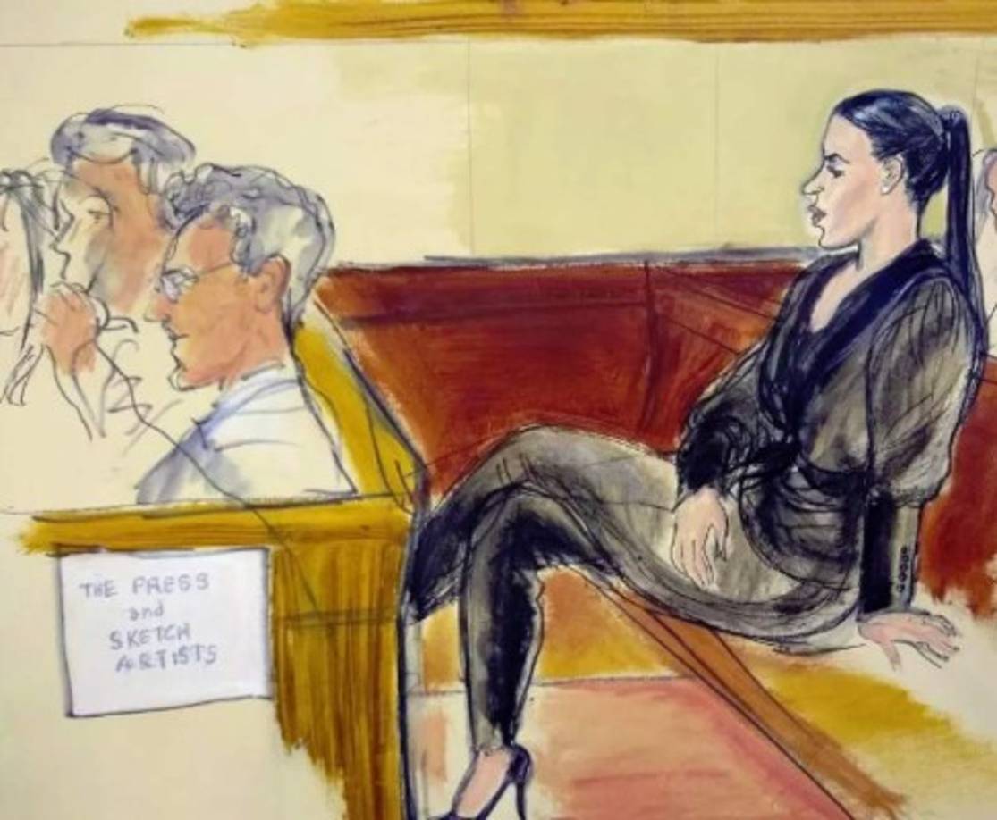 Según Univision, la ex reina de belleza afirmó que los dibujos de los artistas de la corte no son de su agrado porque 'la hacen ver más gorda de lo que está'.