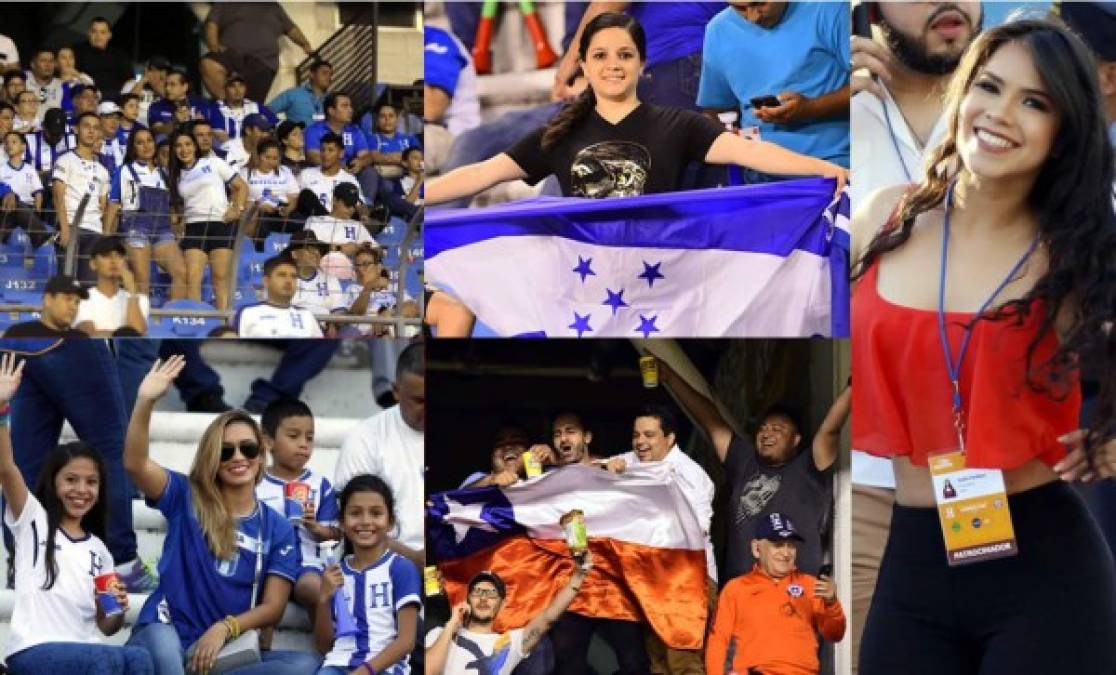 Las imágenes del ambiente que se vive en el partido amistoso entre Honduras y Chile en el estadio Olímpico de San Pedro Sula.