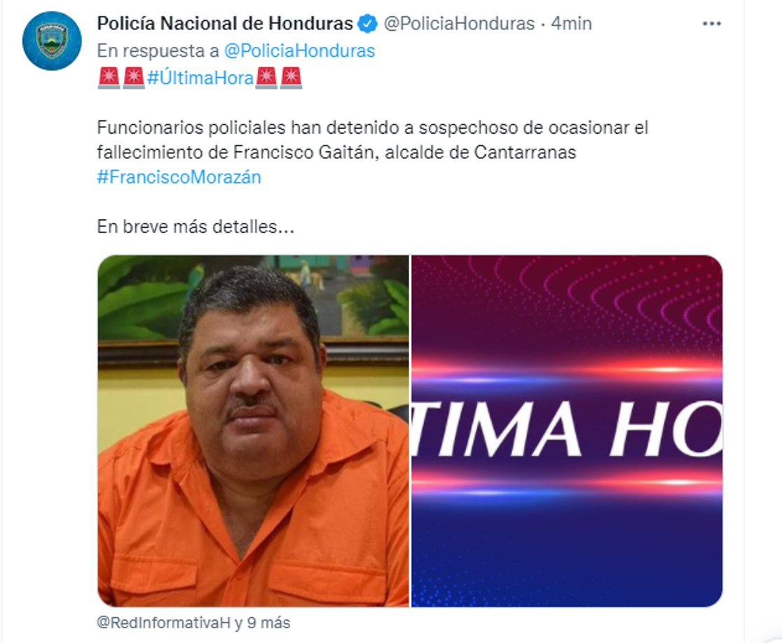 De momento no han proporcionado mayores detalles del crimen ni del hechor.