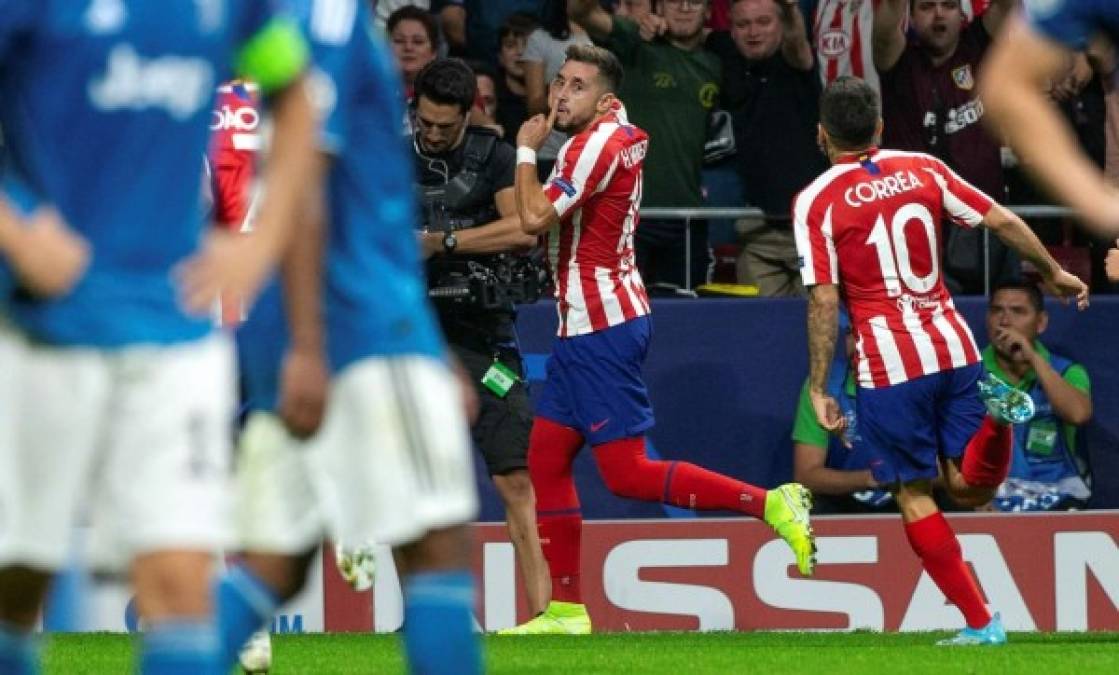 El mexicano Héctor Herrera entró de cambio y marcó el gol del empate del Atlético 2-2 ante la Juventus. De esta manera fue la celebración del mediocampista.