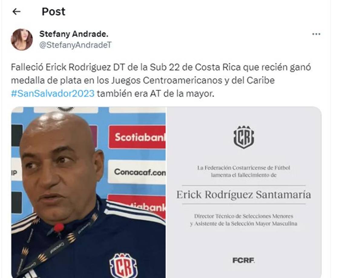 Según comunicó la Federación Costarricense de Fútbol, el exentrenador de Santos y actual miembro del staff de entrenadores de selecciones nacionales tuvo un quebranto de salud el pasado sábado cuando estaban haciendo el desplazamiento de Newcastle a Amsterdam, vía Zagreb.