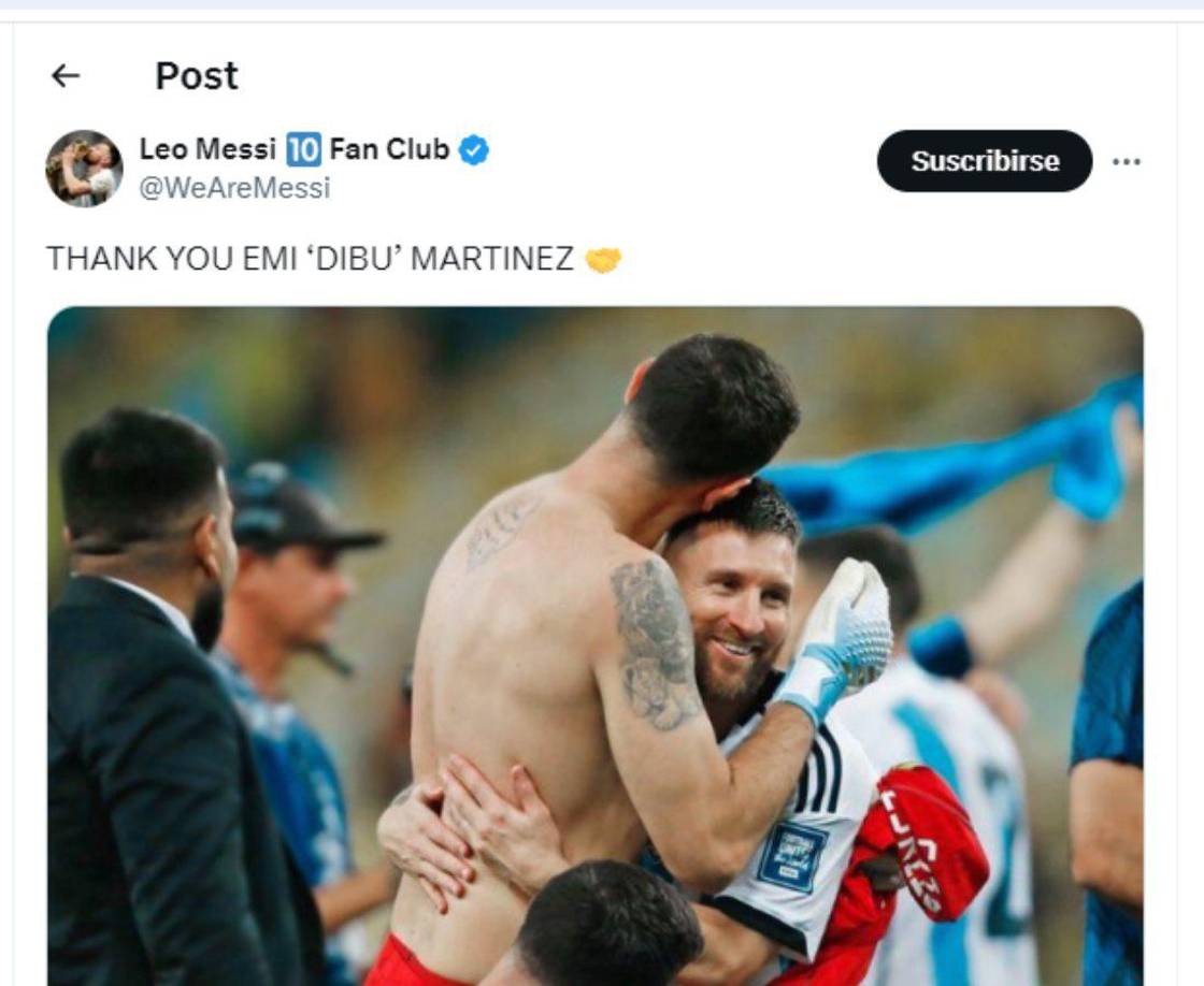 Dibu Martínez fue a darle apoyo a Messi y celebraron el pase a semifinales de Copa América.