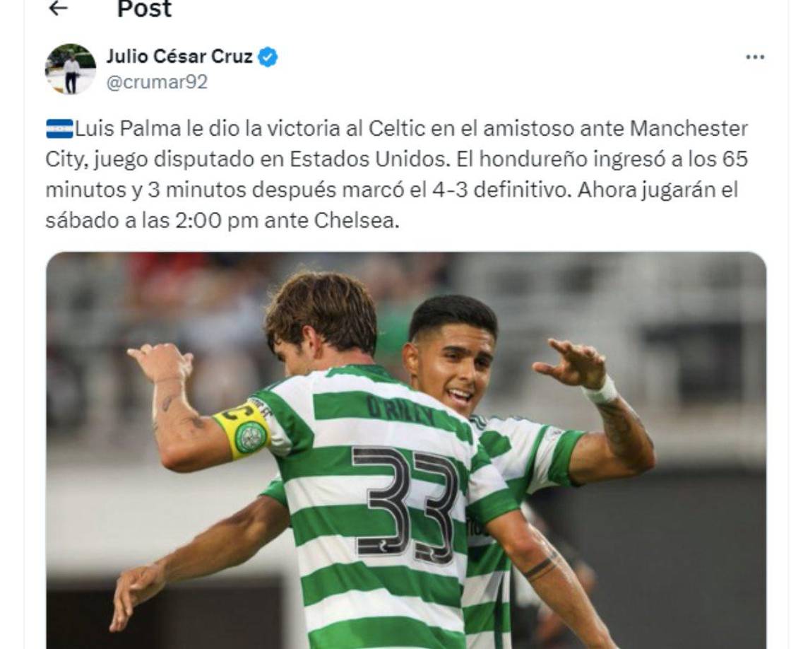 Prensa hondureña no se quedó atrás y tuvo palabras para el gol de Luis Palma ante Manchester City.